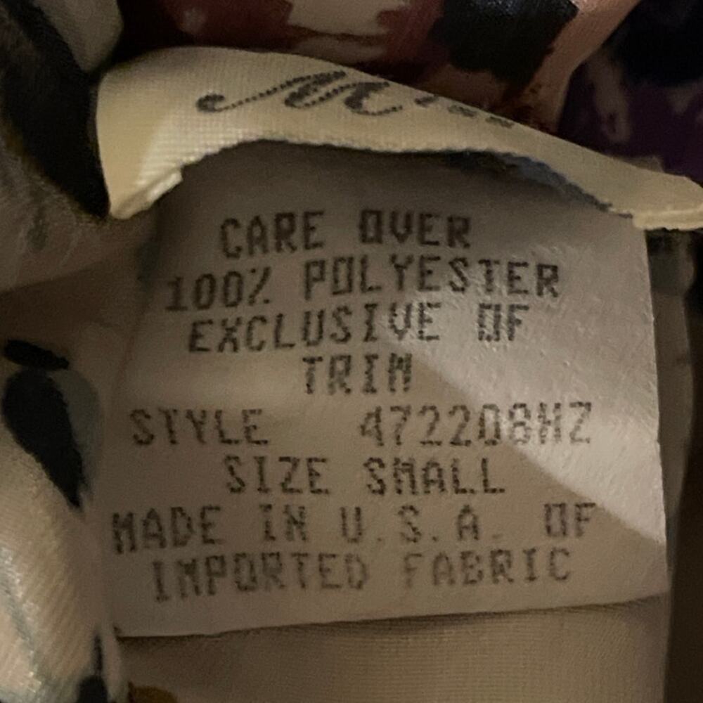Vintage California Miss Set Size Small Purple Floral Satin Nightgown Robe - Picture 9 of 10